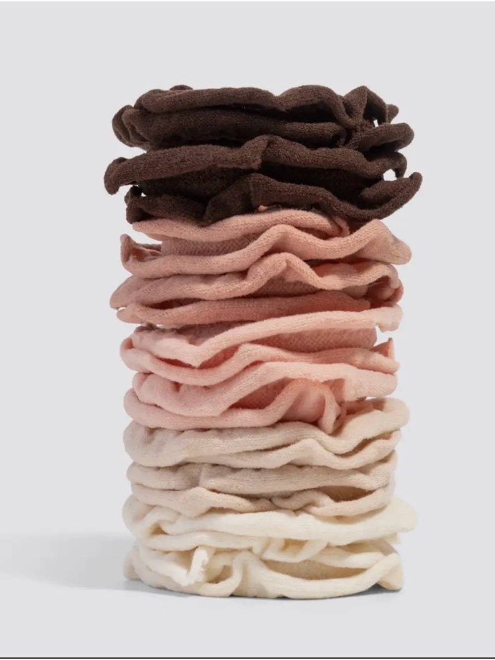 Kitsch Petal Hair Elastics - Cream, Blush, Taupe & Brown Mix - Picture 3 of 4